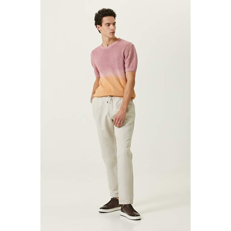 Natural Elastic Waist Jogger Fit Trousers