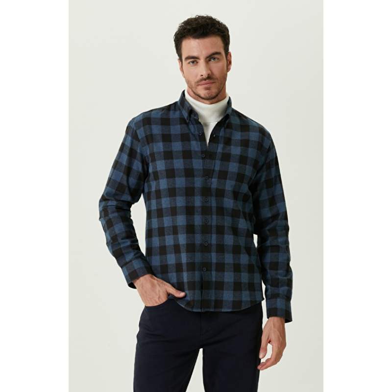 Slim Fit Black Indigo Shirt