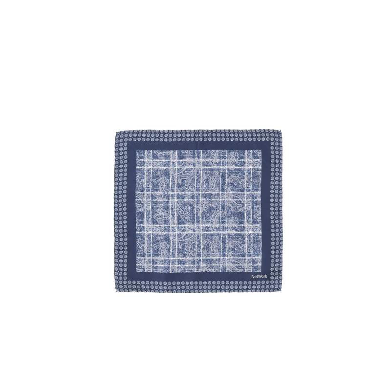 Navy Blue Silk Handkerchief Bag