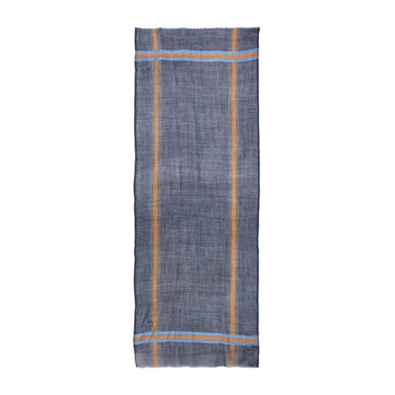 Anthracite Men Wool Shawl