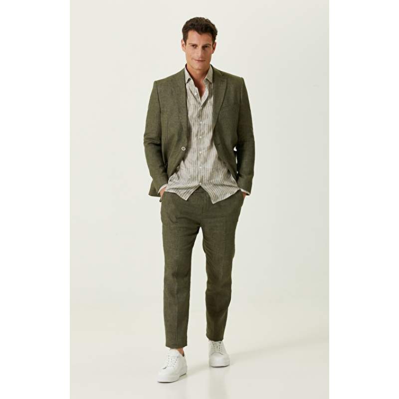 Khaki Linen Pants