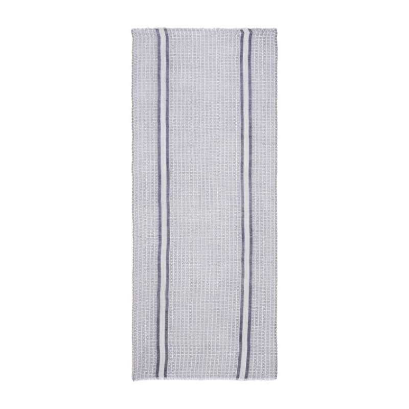 Gray Black Patterned Men's Wool Shawl