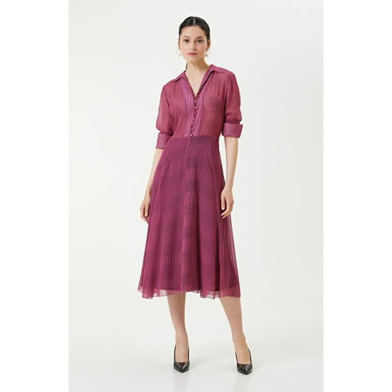 Fuchsia Midi Length Dress