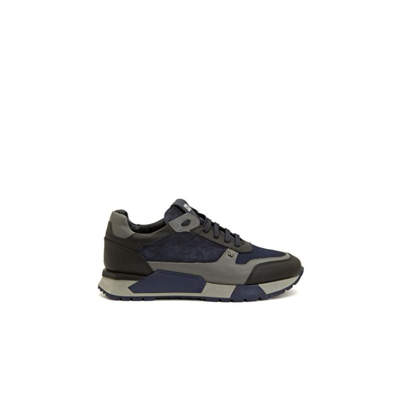 Navy Blue Men's Leather Sneaker