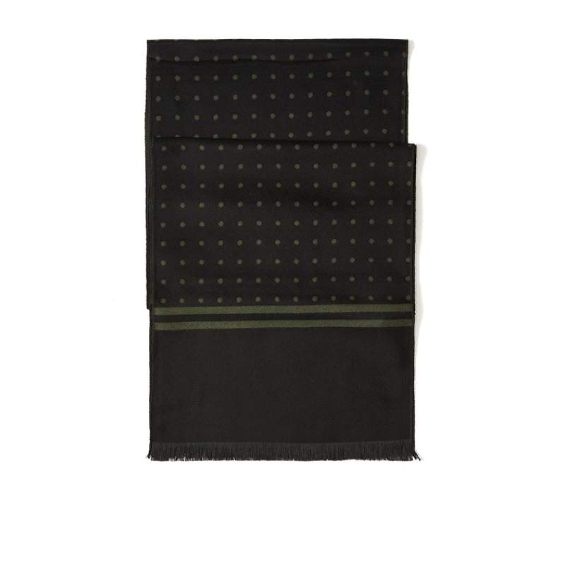 Black Green Patterned Men's Scarf