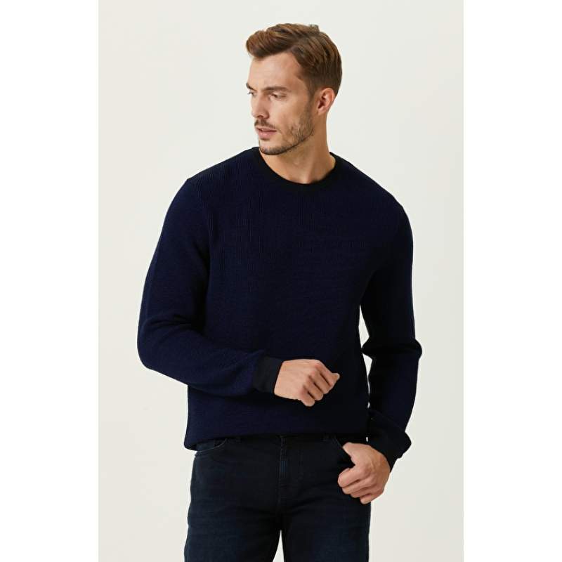 Navy Blue Wool Sweater Navy Blue Wool Sweater