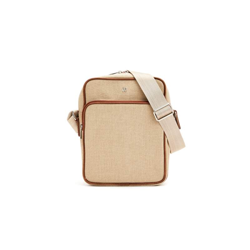 Tan Beige Mens Messenger Bag