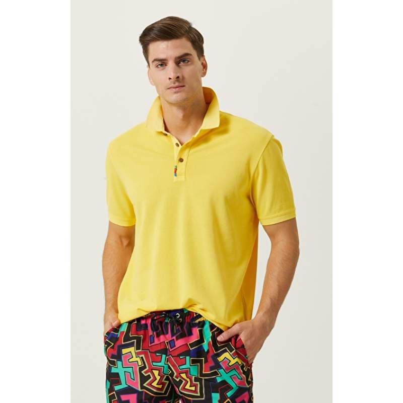 Yellow Polo Neck T-Shirt Yellow Polo Neck T-Shirt