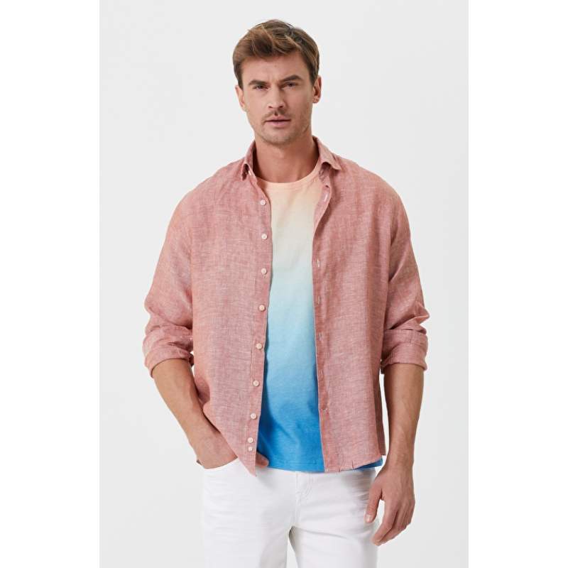 Comfort Fit Tile Linen Shirt