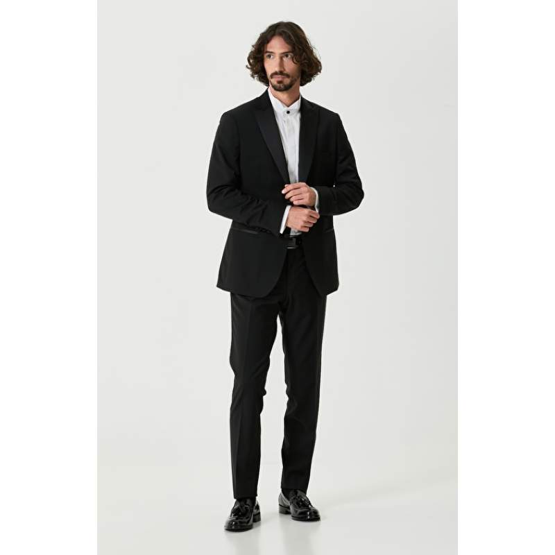 Black Satin Garnish Jacket