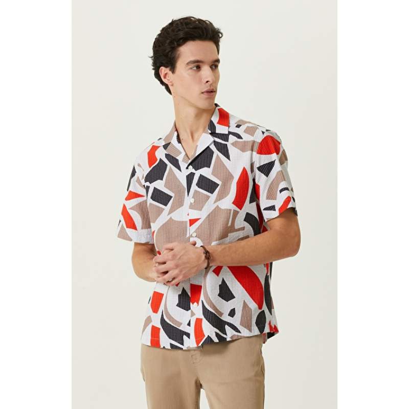 Colorful Printed Top Collar Shirt Colorful Printed Top Collar Shirt