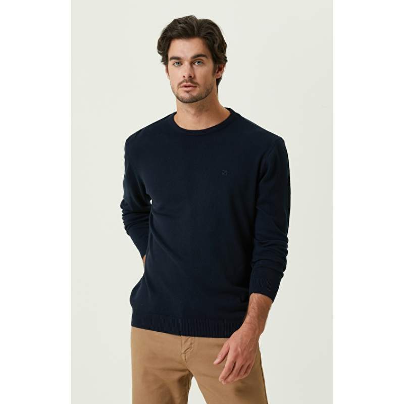 Dark Navy Blue Melange Sweater