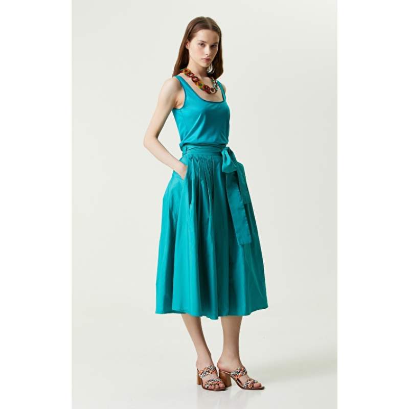 Duck Head Green High Waist Taffeta Skirt Duck Head Green High Waist Taffeta Skirt