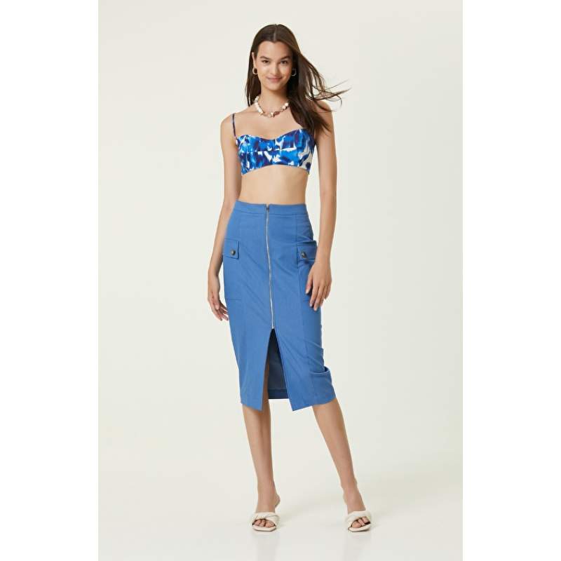Blue Mid Skirt