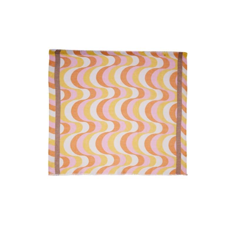 Yellow Pink Geometric Pattern Womens Shawl Yellow Pink Geometric Pattern Womens Shawl