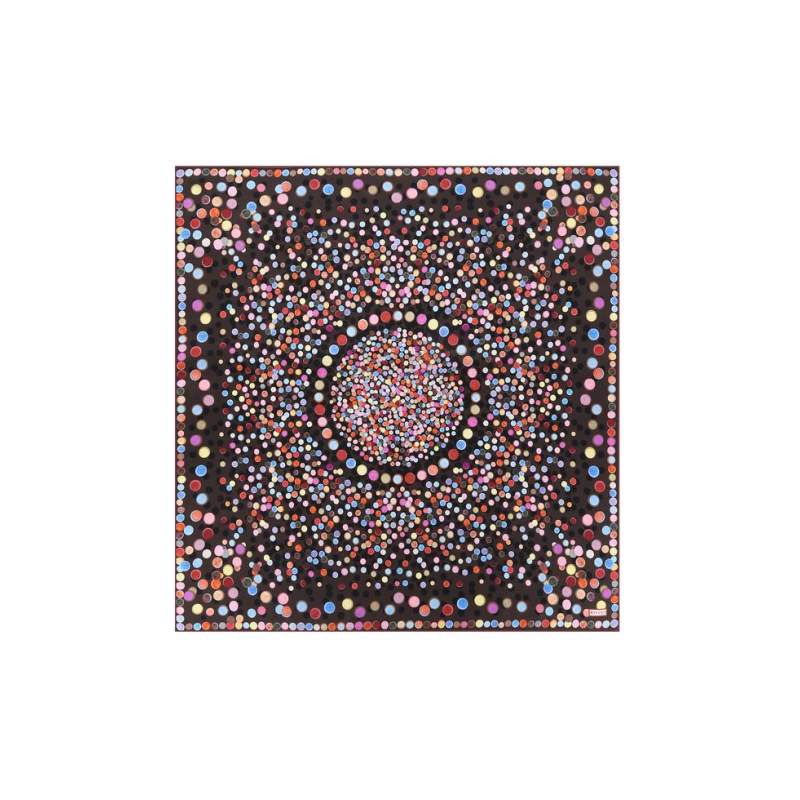 VAKKO GEOMETRIC PATTERNED SILK SCARF