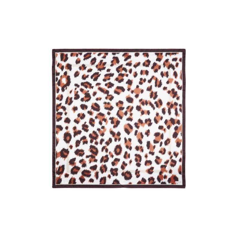 VAKKO LEOPARD PATTERNED SILK SCARF