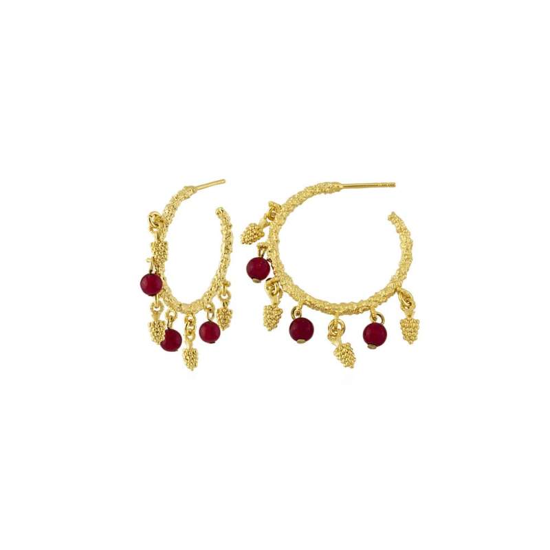 PERACAS ESMERALDA HOOPS WITH GRAPES EARRINGS