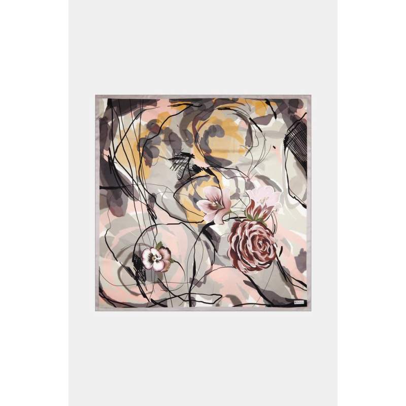 Vakko FLORAL PATTERNED SILK SCARF