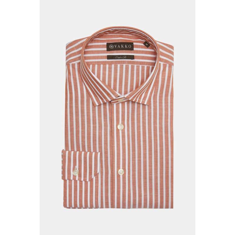 Vakko STRIPED PATTERNED SPORTS SHIRT