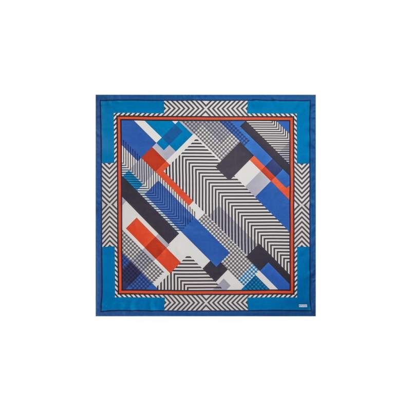VAKKO GEOMETRIC PATTERNED SILK SCARF