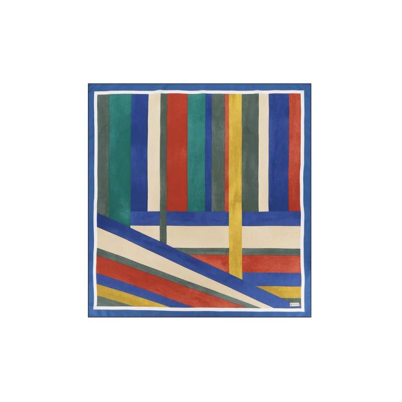 VAKKO GEOMETRIC PATTERNED SILK SCARF