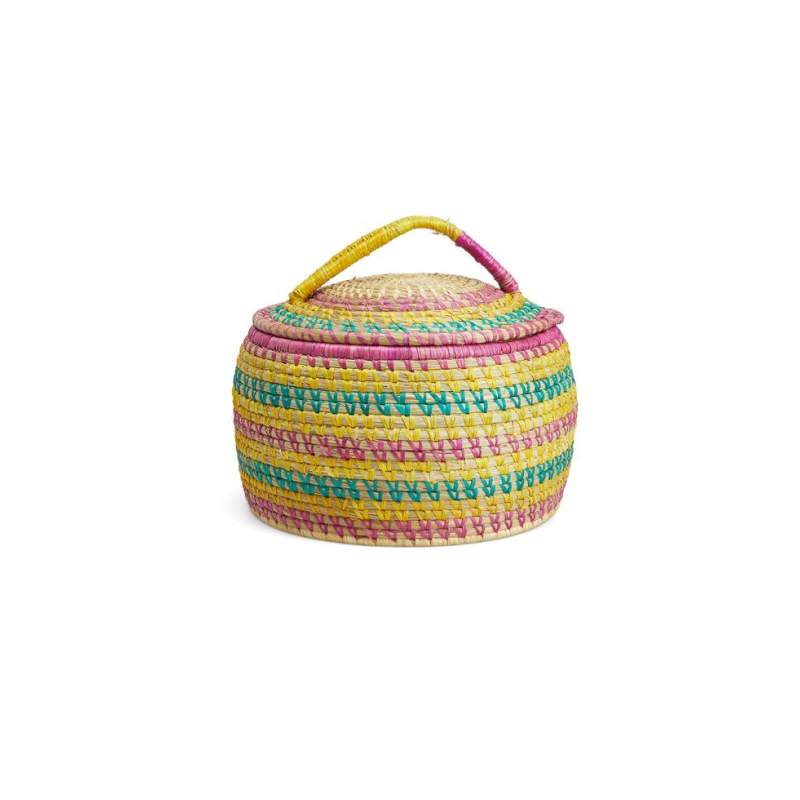 Vakko COLOR COVERED JUTE BASKET S