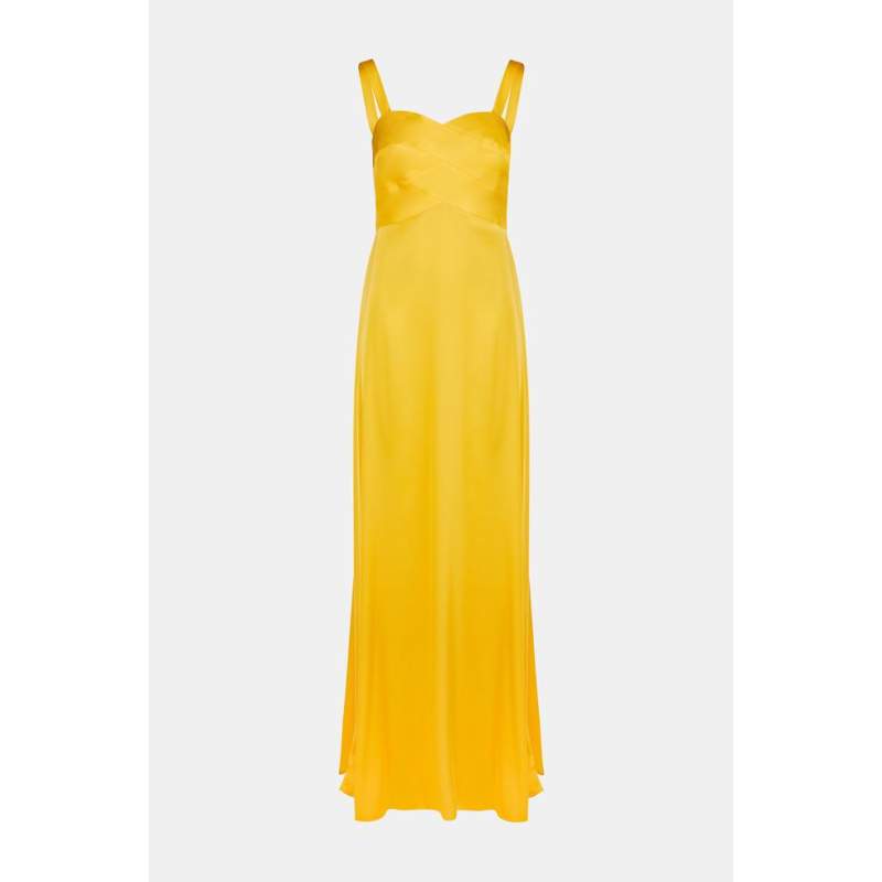 Vakko YELLOW HANGING MAXI DRESS Vakko YELLOW HANGING MAXI DRESS