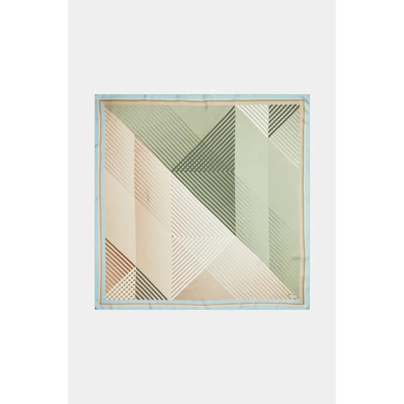 Vakko GEOMETRIC PATTERNED SILK SCARF