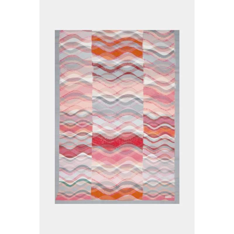 Vakko GEOMETRIC PATTERNED SILK shawl