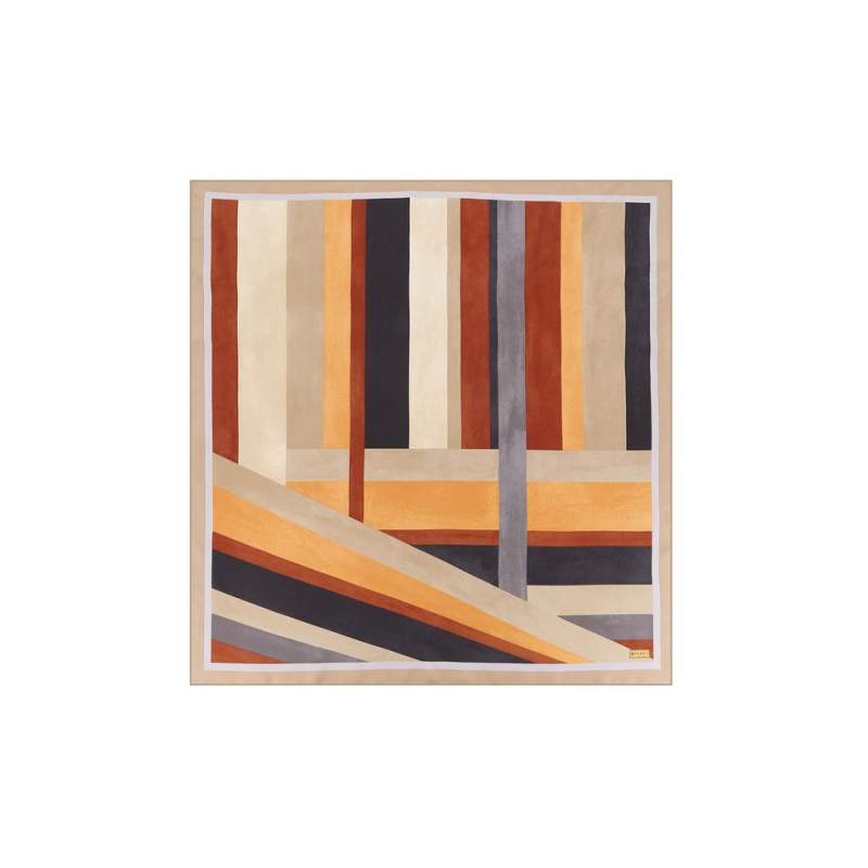 VAKKO GEOMETRIC PATTERNED SILK SCARF
