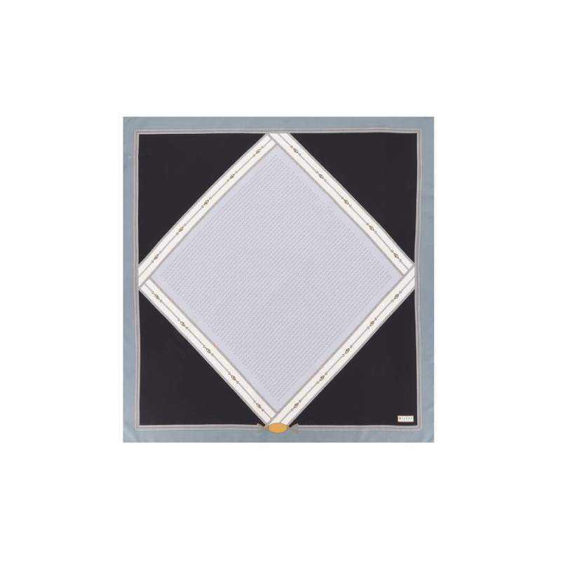 Vakko GEOMETRIC PATTERNED SILK SCARF