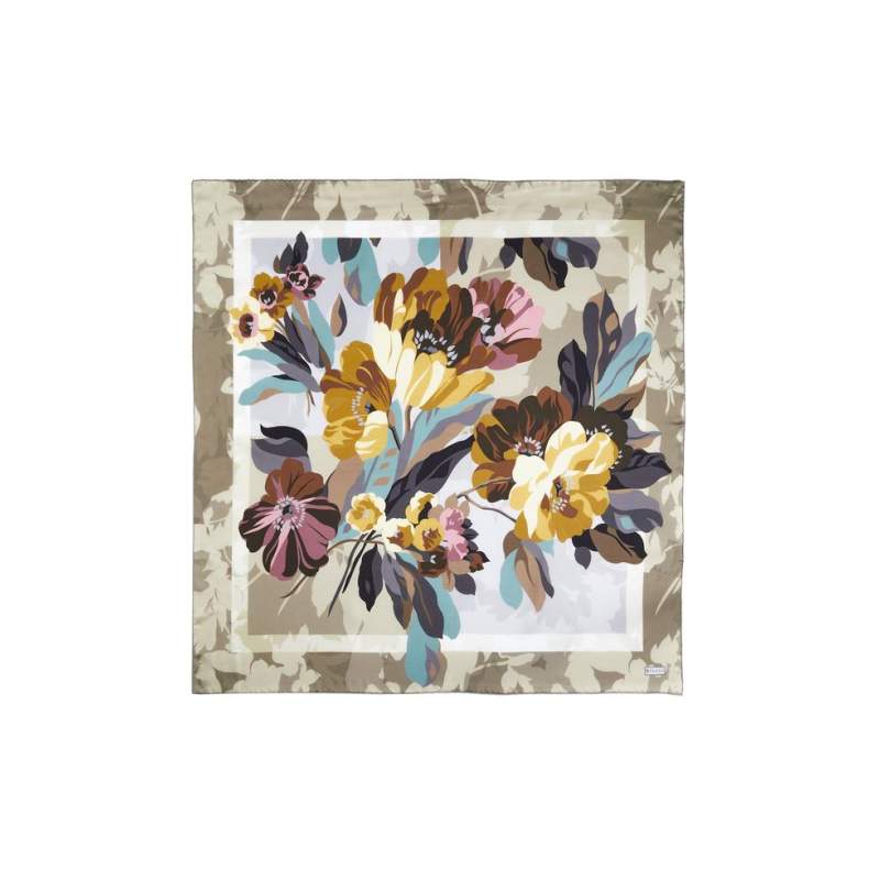 VAKKO FLORAL PATTERNED SILK SCARF