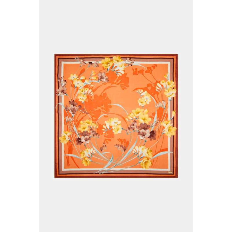 Vakko FLORAL PATTERNED SILK SCARF