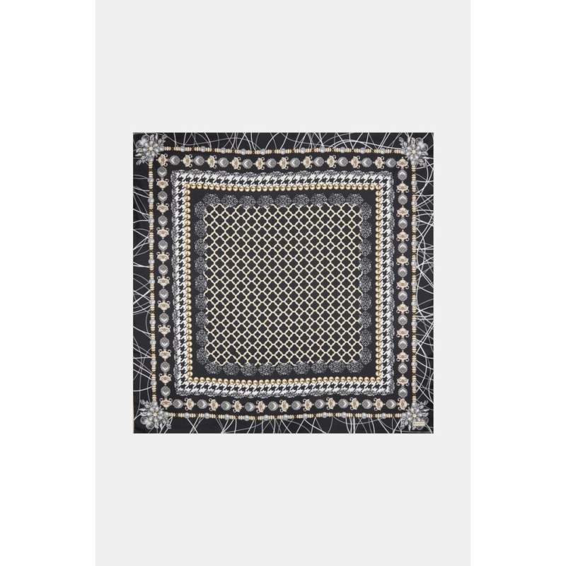 VAKKO GEOMETRIC PATTERNED SILK SCARF