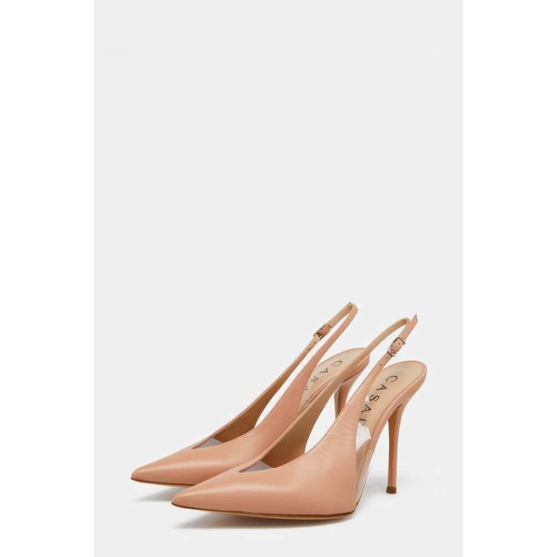 Casadei BEIGE HEELED LEATHER SHOES