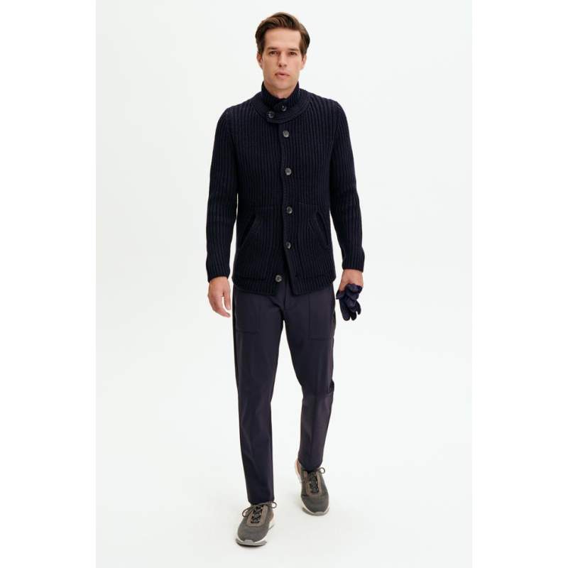 VAKKO by DANIELE FIESOLI NAVY BLUE KNITWEAR JACKET