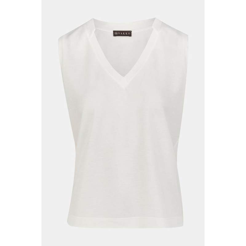 Vakko ECRU V-NECK T-SHIRT Vakko ECRU V-NECK T-SHIRT