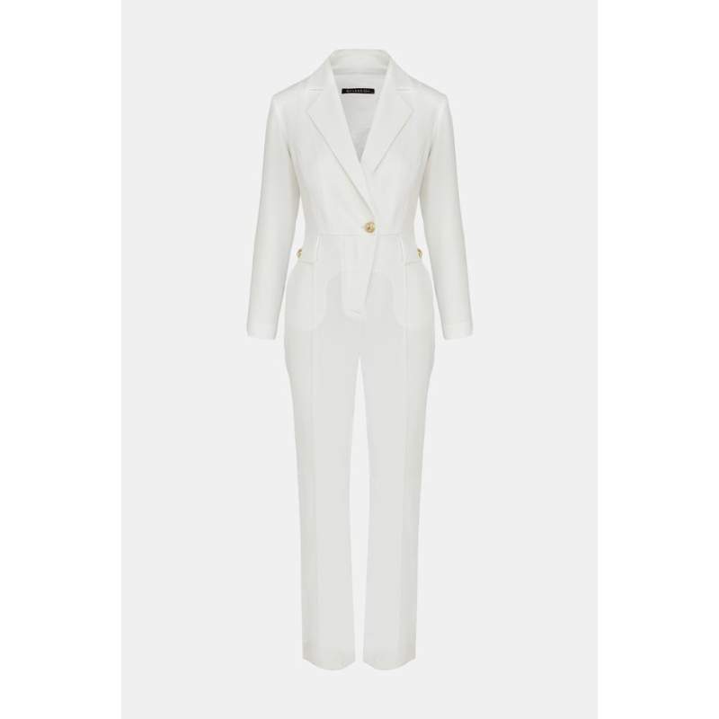 Vakko ECRU Double Breasted JUMPSUIT