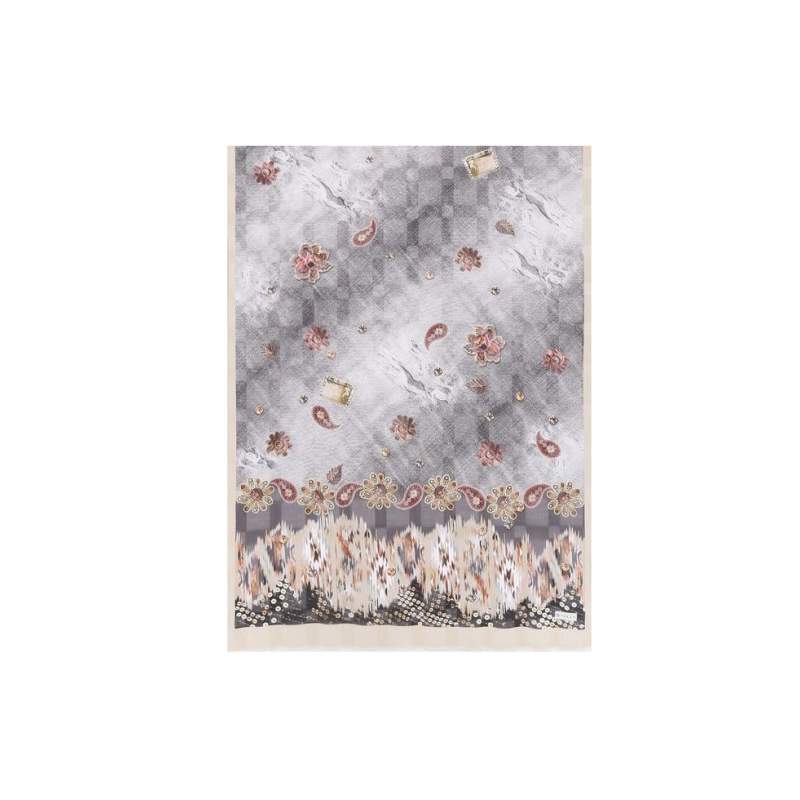 VAKKO GEOMETRIC PATTERNED SILK shawl