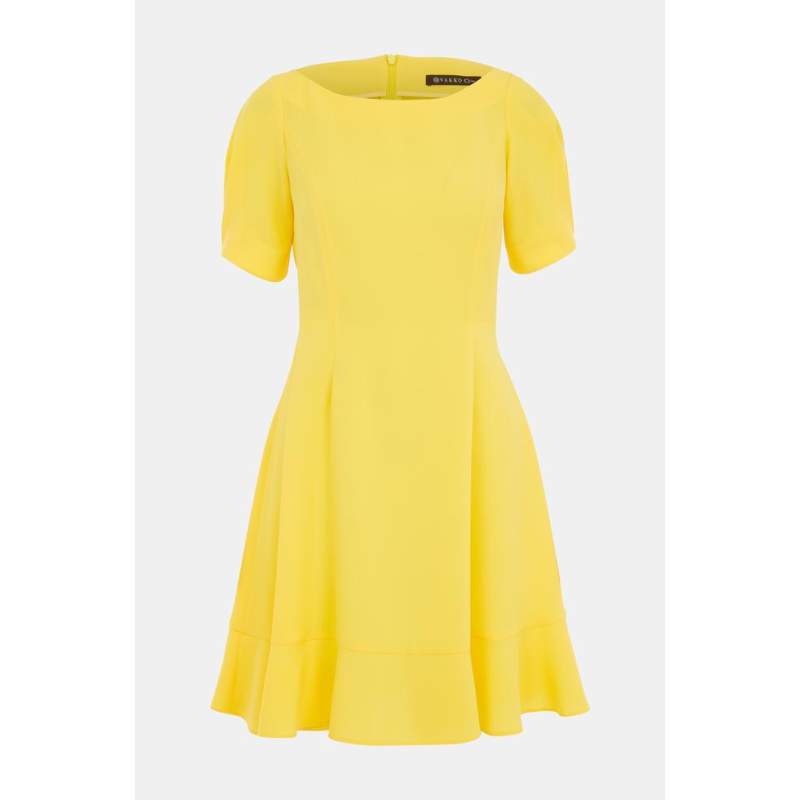 Vakko YELLOW MIDI DRESS