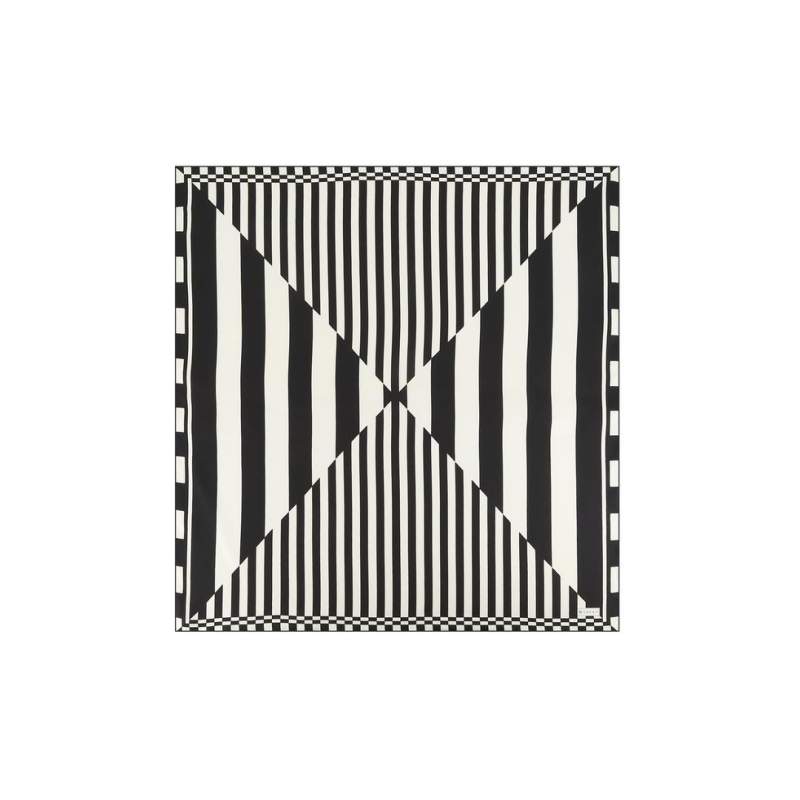 VAKKO GEOMETRIC PATTERNED SILK GAVROŞ