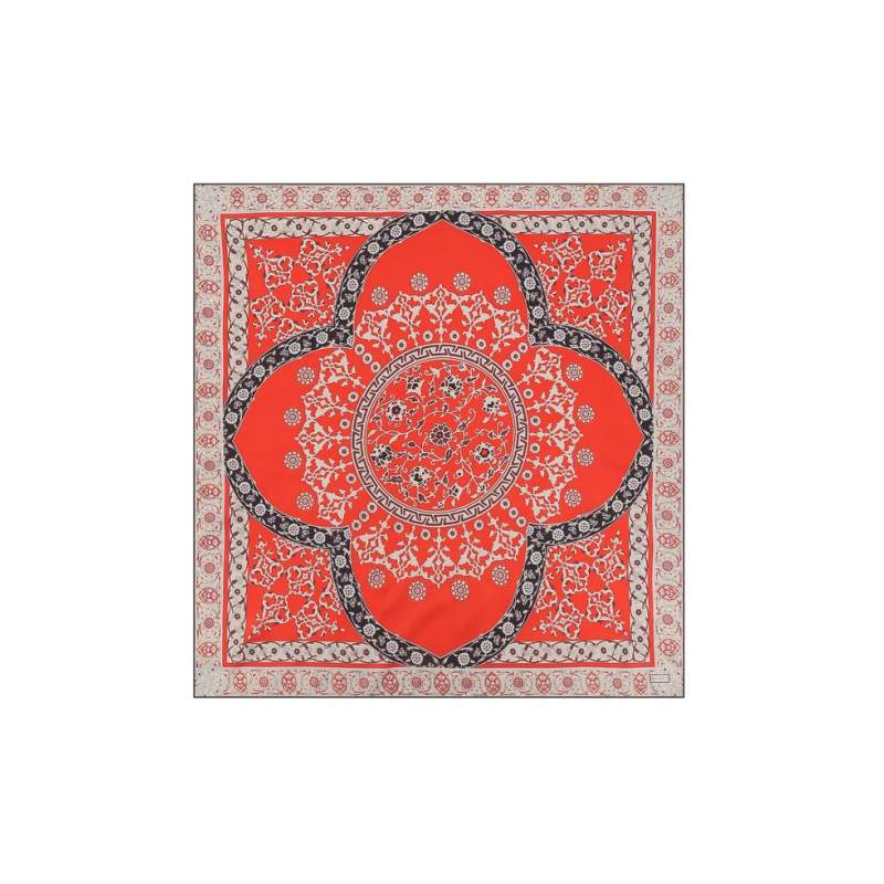 VAKKO İZNİK PATTERNED SILK SCARF