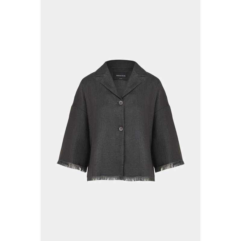 Fabiana Filippi DARK GREEN FRINGED JACKET