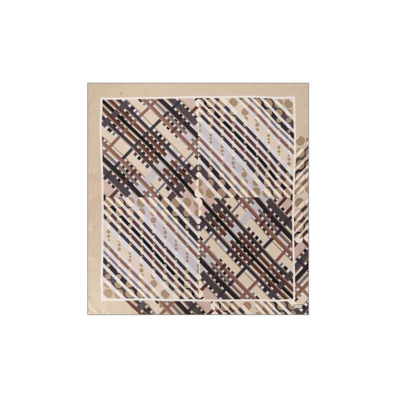 VAKKO GEOMETRIC PATTERNED SILK SCARF