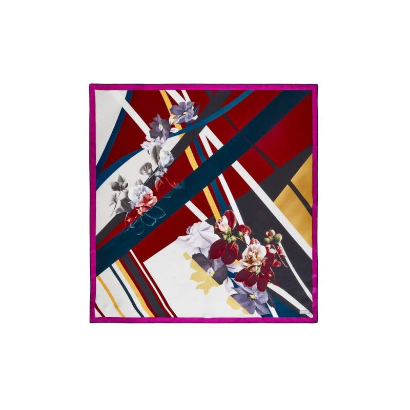 VAKKO FLORAL PATTERNED SILK SCARF