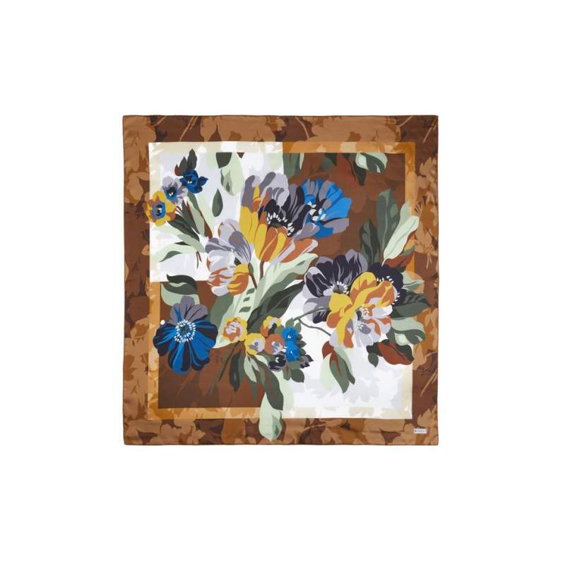 VAKKO FLORAL PATTERNED SILK SCARF