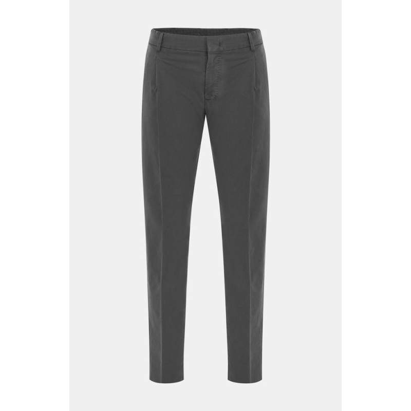 Vakko SINGLE PLEATED SMOKED COTTON TROUSERS