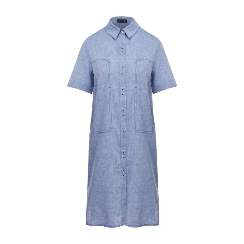Vakko BLUE SHIRT DRESS Vakko BLUE SHIRT DRESS