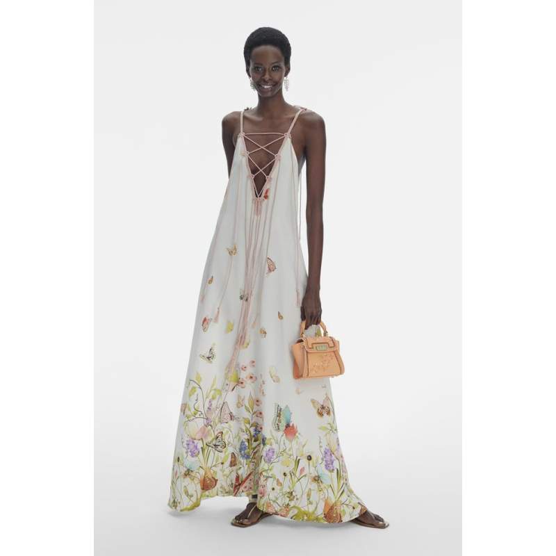 My Beachy Side Emily In Paris WHITE PATTERNED DRESS